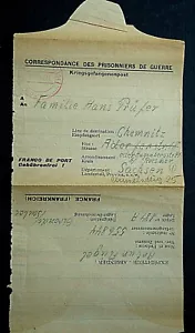 49297 Feldpost AK Kriegsgefangenenpost France nach Chemnitz - Bild 1 von 1