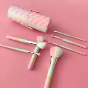 Pastel Gradient Makeup Brush Kit Colorful Rainbow Cosmetics Powder Applicator - Picture 1 of 5