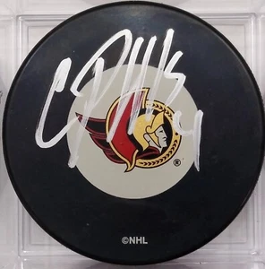 CHRIS PHILLIPS Autographed Ottawa Senators NHL Hockey Puck Signed - Picture 1 of 1