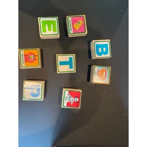 Sesame Street ABC Picture Wood Blocks Tootsietoy Vintage Alphabet Toy - Picture 1 of 6