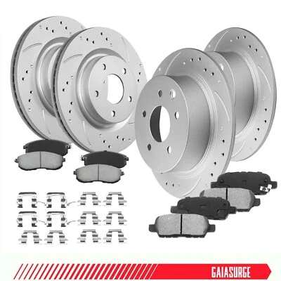 Front +Rear Drilled Rotors Brake Pads for Nissan Altima 2007-2013 2.5L/3.5L 5LUG - Image 1 of 4