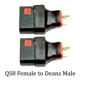 RCP-QS8 (2) QS8 Female to Deans Male No Wire Adapters Anti Spark 10 awg - Picture 1 of 21