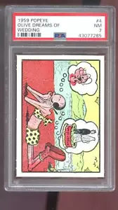 1959 Popeye #4 Olive Dreams of Wedding tarjeta grado 7 casi nuevo función Ad-Trix King - Imagen 1 de 2