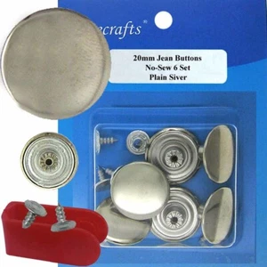 Bottoni di ricambio per jeans 20 mm senza cuciture (5B348) 6 CT. con utensile - Foto 1 di 3