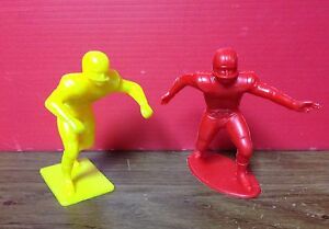 Vintage 1969 Louis Marx & Co. Football Players Lot Of 2 - 4" Figures 