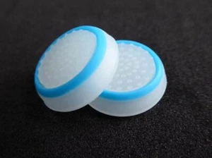 2x Thumbstick Silicone Grip Cap For PS4 PS3 Xbox One 360 Controller (White Blue) - Picture 1 of 2