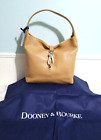 NEW Dooney & Bourke Logo Lock Natural 100% Leather Shoulder Bag Hobo Purse