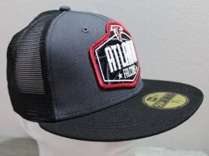 NWT New Era 59Fifty Atlanta Falcons Black Grey Mesh Trucker Fitted Hat - Picture 1 of 7