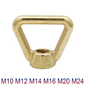 Ringmuttern Dreieck Messing Ösenmuttern Augenmuttern M10 M12 M14 M16 M20 M24 - Picture 1 of 5