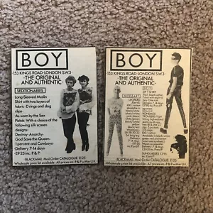 ORIGINAL BOY LONDON SEDITIONARIES PUNK ADVERTISEMENT CUT OUT NEWSPAPER DESTROY - Picture 1 of 5
