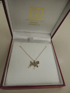 Antigue Solid 14kt Gold Seed Pearl Horse Pendant(41935 gold ey) - Picture 1 of 10