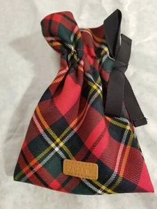 J Crew Duster Bag 4 - 3/4 x 4 -1/4" Christmas Plaid Colors - Picture 1 of 6
