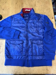 Criquet Hybrid Puffer Nylon Jacket Quilted Full Zip Royal Blue Size Large - Bild 1 von 9