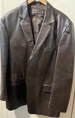 Chaqueta de Cuero Stafford Para Hombres L Marrón Chocolate Forrado Abrigo Deportivo Blazer Ejecutivo Foto 1 de 4