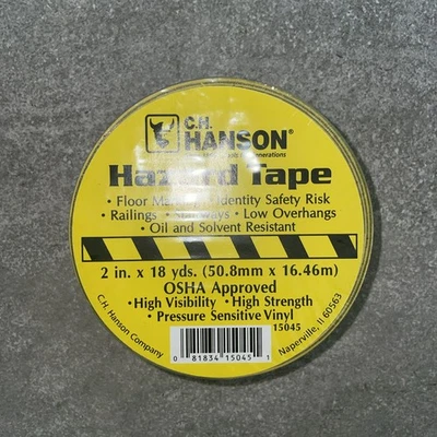 C.H. Hanson Hazard /Floor Tape - 2in x 54Ft - 15045 OSHA Approved 1 Roll - Image 1 of 3