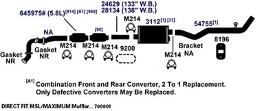 Tubo de escape para GMC Sierra 2500 HD 2011-2013 6,0 L V8 FLEX OHV Foto 1 de 4