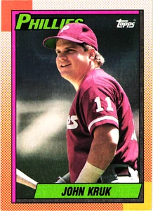 1990 - Topps -- JOHN KRUK-- Card # 469 --- Philadelphia Phillies - Picture 1 of 2