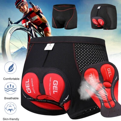 MARKENLOS Herren Radunterhose Fahrradhosen mit Gel Sitzpolster Fahrrad MTB Hosen Radhose