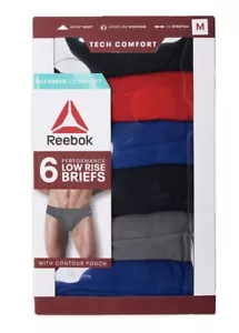 Reebok Men’s Tech Comfort Performance Low Rise Briefs Underwear, 6-Pack - Picture 1 of 5