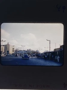 Cassablanca Morocco Car People Street Scene Red Border 35mm Slide - Picture 1 of 3