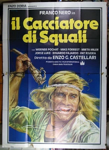 manifesto 4F film IL CACCIATORE DI SQUALI Franco Nero Enzo G.Castellari 1980 - Foto 1 di 1