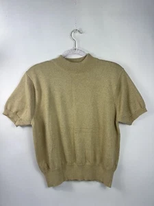 Maglione donna Christopher & Banks maglia oro manica corta misto acrilico taglia L - Foto 1 di 8