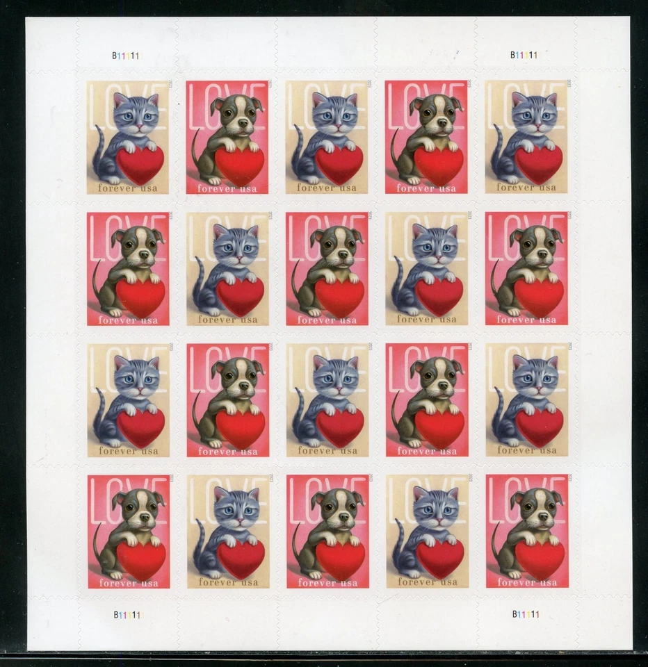 UNITED STATES SCOTT #5745/46 LOVE DOGS & CATS SHEET  MINT NH - Image 1 of 1