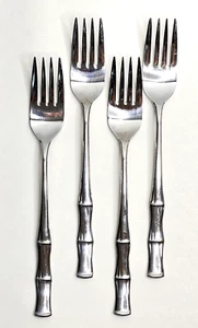 4 tenedores de bambú ELD13 ELDAN para cenar brillantes de acero inoxidable de 7,5" descontinuados - Imagen 1 de 7
