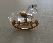 Swarovski Crystal Memories Miniature Rocking Horse Gold Trim Figurine