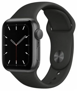 Étui Apple Watch SE 44 mm gris sidéral avec bracelet sport noir (GPS) - Photo 1 sur 1