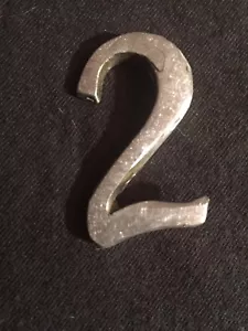 Vintage Steel House Numbers~Used~#2 Classy look! Spiked on the back! - Picture 1 of 4