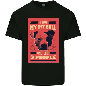 I Love My Pitbull & 3 People Lustig Kinder T-shirt Jungen Mädchen - Picture 1 of 77