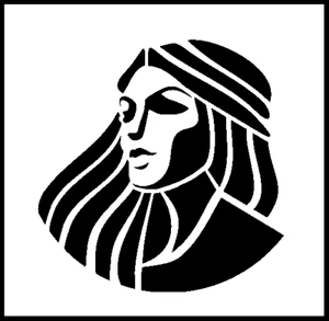 8"x8" Clear Plastic Stencil - Native Woman (RE73) - Picture 1 of 2