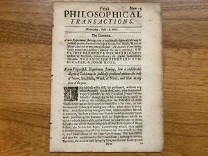 1666 No. 15 Philosophical Transactions Of The Society Of London - Vineyards - Picture 1 of 4