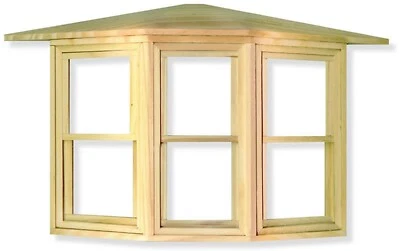 Dolls House Glazed Opening Wood Sash Bay Window Tumdee 1:12 Scale Miniature 085 - Image 1 of 4