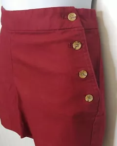 Banana Republic Women Sailor Shorts 6 Medium Red Stretch Cotton 3 inch Inseam - Picture 1 of 8