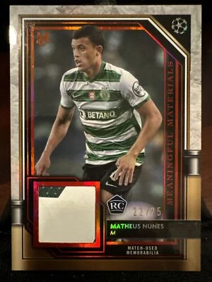 Matheus Nunes 2021-22 Topps Museum Collection Meaningful Material /25 RC - Image 1 of 2