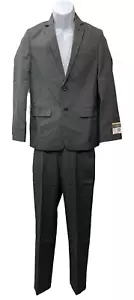 Van Heusen Boys' Big 2-Piece Formal Suit Set Tuxedo Pants Mini VHSDE05F Black 16 - Picture 1 of 8