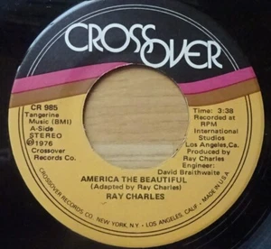 RAY CHARLES--AMERICA THE BEAUTIFUL--SUNSHINE-(MICKEY NEWBURY SONG)-7" VINYL-EX - Picture 1 of 1