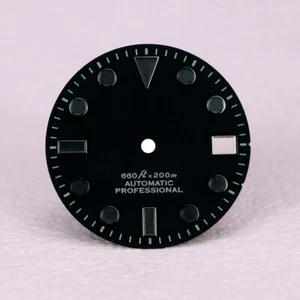 28.5mm  matte black dial skx007 Mechanical watch diving blue green lume - Picture 1 of 12