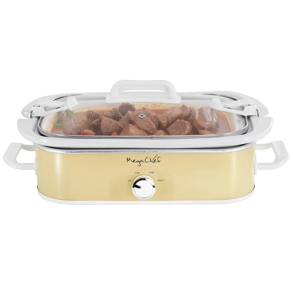 MegaChef 3.5 Qt Casserole Slow Cooker w 3 Temperature Settings in Cream - Image 1 of 1