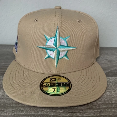Sz 7 5/8 New Era Seattle Mariners 30th Years Anniversary Mocha Pink Hat Club Cover