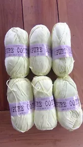 6 x balls Sirdar Pure Cotton Double Knitting 100gm Pale Lime Green AUSSIE SELLER - Picture 1 of 1