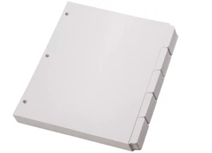 Blank Write On Binder Dividers, 1/5 Cut Tabs, 3 Hole Punch Dividers in 5 Tab ... - Picture 1 of 6