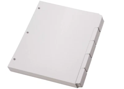 Blank Write On Binder Dividers, 1/5 Cut Tabs, 3 Hole Punch Dividers in 5 Tab ... - Image 1 of 4