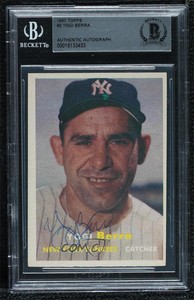 1957 Topps Yogi Berra #2 BAS Certified BGS Encased Auto HOF