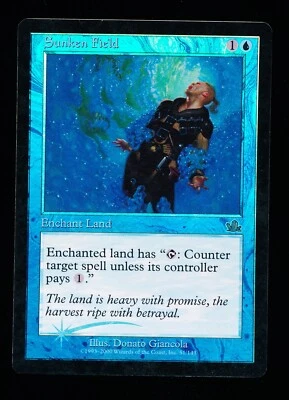 * * 1x FOIL Sunken Field x1 * * Prophecy MTG VLP Very Lightly Played - Image 1 of 2