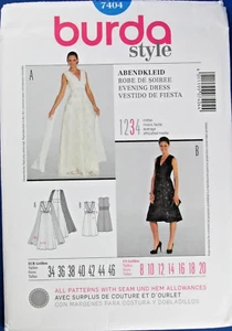 Burda Pattern 7404 Misses Formal Evening Dress Bridesmaid Wedding Gown Size 8~20 - Picture 1 of 5