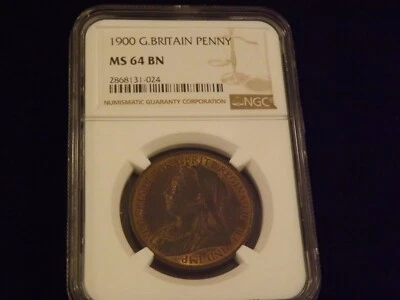 1900      Penny        Great Britain    NGC MS 64 BN - Image 1 of 2