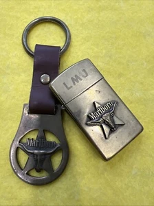 Vintage Slim Zippo Marlboro Longhorn on Star Brass Lighter Engraved LMJ + bonus - Picture 1 of 10